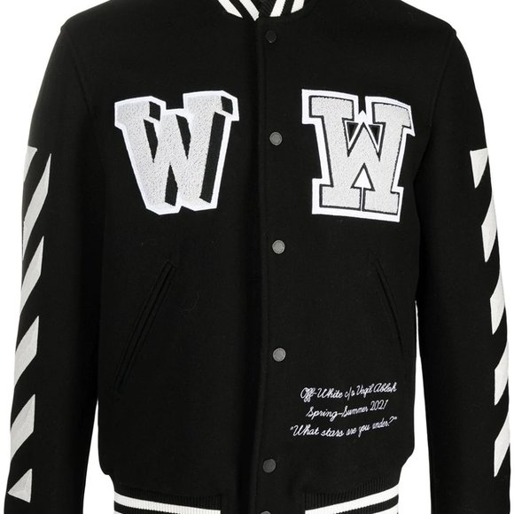 Off-White striped-sleeves bomber jacket